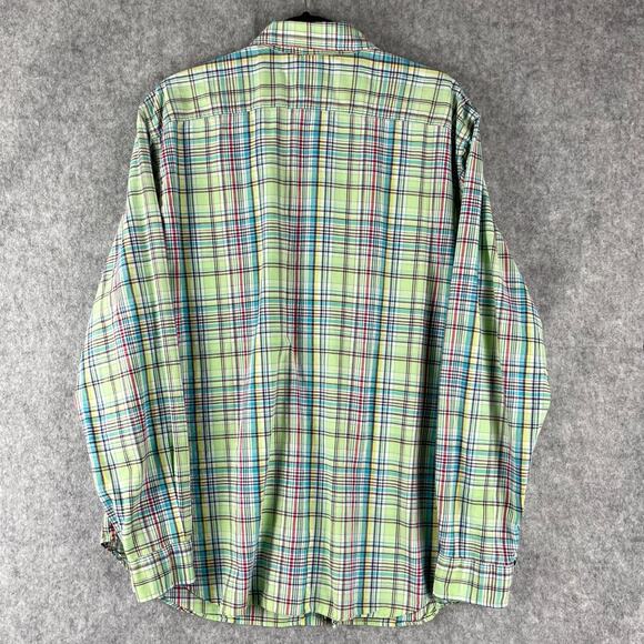 Vintage Polo Ralph Lauren Shirt Mens XL Green Plaid Epaulet Button Up Safari - Picture 9 of 13